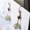 Fashion-yanting handgemaakte dangle oorbellen voor vrouwen Garnet Aventurine hanger oorbellen vintage oorbellen met stenen cadeau voor vrouwelijke 0439