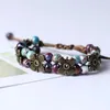 Bracelet boutique four-leaf clover hand-woven ceramic bead chain bronze national wind girlfriend bracelet WY1010