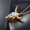 Nouveau bohème Tauren vache pendentif tête de taureau collier longue chaîne corne d'or élégant femmes hommes mode bijoux cadeau 4667941