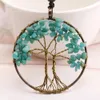 Only Pendant Charm Tree of Life Pendant without Rope Chain Tree Root Acrylic Beaded 8 Color Jewelry Making Parts Natural Stone Jewellery