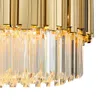 Lustre de lampe en cristal moderne pour salon de luxe or rond en acier inoxydable chaîne lustres éclairage AC100-240V