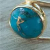 joias kallaite anéis solitários círculos banhados a ouro 18k anéis de pedra para mulheres moda de 303W