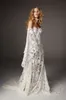 2019 Classic Mermaid Wedding Dresses Sweetheart Lace Appliques Sweep Train Bohemian Wedding Dress Custom abiti da sposa Detachable Sleeves