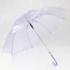7 färger transparent paraply pvc jell paraply för bröllop dekoration dans prestanda långt handtag paraplyer foto rekvisita paraply