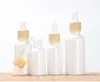 15ml 30ml 50ml Frosted Amber clare milk White Glass Dropper Bottle with plastic Cap 1oz Glass Bamboo Essential Oil Bottle