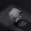 Mens Diamond Stones Iced Out Anneaux de haute qualité Fashion Gol Silver Ring Hip Hop Jewelry8617393