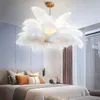 Nordic LD hanglampen natuurlijke struisvogel veer loft led kroonluchter slaapkamer woonkamer restaurant verlichting deco hanglamp