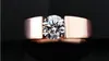 High quality classic men boys Sterling silver S925 stamp CZ diamond 18K rose gold wedding engagement rings Anillo women girls love213Z