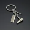 20st / mycket sax nyckelring söt nyckelring för kvinnor kamma hårtork nyckelkedja nyckelhållare kreativ portachiavi llaveros väska charm