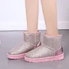 Hot Sale-Women Snow Boots Glitter Woman New Warm Short Plush Soft Ladies Ankle Boot