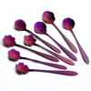 8 pezzi/set cucchiaio in acciaio inox a forma di fiore cucchiai per mescolare gelato, zucchero, torta da tavola