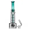 Narghilè Tubo dritto Bong di vetro Tubi d'acqua inebriante Gorgogliatore di vetro Recycler Olio Dab Rigs Chicha Bong d'acqua con banger da 18 mm