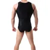 Nefes Erkekler Seksi Leotard Mesh Yelek Fanila Fitness Güreş Singlet Tek Parça Vücut Geliştirme Bodysuit Erkek Ince Mayo