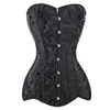 Corset palangre désossé en acier Lingerie femme Sexy brocart Jacquare surbuste Clubwear grande taille rembourré à lacets Bustier Corset 207d