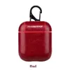 Läder Airpods Väska till Apple Airpods PU Protector Cover Fashion Anti Lost Hook Clasp Keychain för Air Pods Airpod Earphone Case DHL