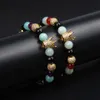 Full Diamond Crown Bracelet Wholesale 10pcs/lot Mix 8mm Natural Stone Beads King Crown Bracelets New Couples Jewelry For Lover