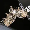 2020 العروس اليدوية غطاء الرأس الكورية الذهبي سوبر الجنية الإناث حجر الراين تاج الشعر الفرقة الزفاف اكسسوارات للشعر مجوهرات الزفاف بالجملة