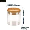 Glas Opslag Container Stash Jar Bekijk container 125 ml vacuümafdichting bamboe stash potten box fles waterdichte luchtdichte pil potten