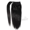 Vmae Braziliaans 12 tot 26 inch 100 g 120 g Natuurlijke kleur Kinky rechte clip in cuticle uitgelijnde paardenstaart maagdelijk mensenhaarverlenging