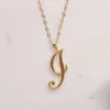 10PCSTiny Swirl Initial Alphabet Letter Collier Tous les 26 Anglais Or A-T Cursive Luxe Monogramme Nom Lettres Mot Texte Chaîne Neck233O