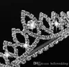 Brudtiaras kronor med strass brud smycken flickor tiaras födelsedagsfest prestanda tävling kristall bröllop tillbehör 3205945