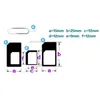 Universal 4 i 1 Nano Micro SIM-kortadapter med Eject PIN-nyckeltal för iPhone X 7 8 Plus Samsung S10
