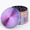 Wholesale Iceblue Grinder ScrewThread Type Herb Grinder 63mm Diameter 4 Layers Grinders Zinc Alloy Grinders Colorful Herb Grinders