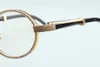 Vendite dirette in fabbrica in occhiali con diamanti in corno nero naturale 7550178-B5 Cornice per specchio con diamanti avvolta full frame di alta qualità