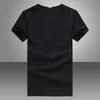 T-Shirt estiva da uomo Solido Nero Bianco Top semplici Manica corta Scollo a V Stile coreano T-shirt casual aderente T-shirt per uomo