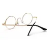 Gros-vintage 2019 cercle rond métal cadre lunettes décoration nerd