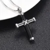 Black Cross Cremation Bijoux pour cendres Collier Crystal Urn KeepSake Jewelry For Men Pet avec 20039039 Chain4311968