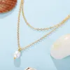 Shell pearl chokers halsband för kvinnor guld sliver mode multi lager långa halsband pendlar bohemiska smycken 2019