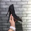Горячая распродажа-классика Cinderella Crystal Shoes 6.5 10,5 см Высокие каблуки свадебные туфли Bling Bling Crystal Flowers Decor Bridesmaid обувь