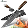 YKC Kök Knife 8 tum Japanese Chef Knives 7CR17 440C High Carbon rostfritt stål Damaskus Ritningsverktyg Santoku Set Cleaver253Z