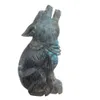 DingSheng Cadeau de vacances Cristal de quartz naturel Loup Esprit Bête Loups Figurine Fluorite Labradorite Sculpté à la main Artisanat Décoration d'intérieur 7095952