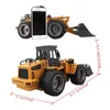 RC Truck Eloy Shovel 6ch 4WD Wheel Loader Metal Remote Control Bulldozer Construction Fordon för barn Hobby Toys Gift MX2004141470063