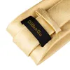 Hitie New Ties Gold Solid Tie Pocket Square Cufflinks 100シルクハンドメイド高品質150cmネクタイウェディングビジネスクリスマス