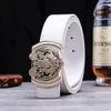 Handsom tiger animal men plain designer leather belt new fashion luxury glittering 3d smooth buckle 125cm