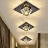 Plafoniere in cristallo rombo con base in vetro quadrato Lampada da soffitto per corridoio a corridoio a LED Illuminazione creativa per l'ingresso del portico del soggiorno