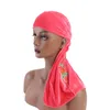 Hombres Mujeres Moda 6 Estilo Estampado Rosa Flor Turbante Bandana terciopelo Durags doo durag cola larga sombreros Biker Pirata Sombrero Accesorios para el cabello