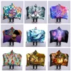 3D Printing Winter Wearable Hooded Blanket For Kids Adults Warm Decoration Soft Bed Home Throw Sofa Blankets 130cm*150cm 9styles RRA1908