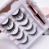 5 pares de pestañas postizas magnéticas Kit de pinzas de delineador de ojos líquido Imán 3D mejorado Juego de maquillaje de pestañas postizas Natural reutilizable No G8099264