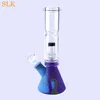 China groothandel waterpijp glas roken tabak pijp 10 Inch rechte buis water bong met siliconen bodem en 14mm kom