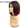 Menselijk haar kant pruiken korte bob stijl 10 inch braziliaanse rechte haar capless pruiken goedkope menselijke haar pruiken