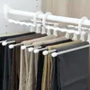 Calças tubo mágicas cabide de aço inoxidável Prateleira retrátil roupas calças Titular Armazenamento Hanger Início Organizador LX1430