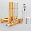 5 ml 10 ml roll op glazen fles navulbare etherische olie parfumflessen draagbare lege cosmetische containers met metalen roller bal