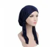 Ny mode muslim kvinna inre hijabs hattar turban huvud cap hat beanie damer hår tillbehör muslim halsduk keps hår förlust gb939
