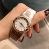 Top feminino vestido relógios 28mm elegante aço inoxidável rosa ouro relógios de alta qualidade moda senhora strass quartzo relógios pulso184e