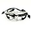 Groothandel- Black Love PU lederen armbanden Verstelbare knoop mode-sieraden voor mannen en vrouwen religieuze hy76