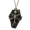 Vintage Gothic Horloges Nachtmerrie Thema Kerst Quartz Zakhorloge Hanger Ketting Ketting Geschenken voor Mannen Vrouwen Kinderen Arabisch Number219Z